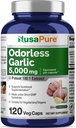 NusaPure Odorless Garlic 100:1 Ekstraksiyon, 50 mg 5000 mg Capsule | 120 Veggie Caps | Yüksek Potency | Herbal Supplement | Non-GMOMO
