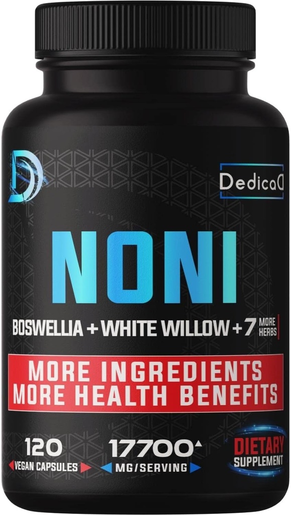 20:1 Κάψουλες Noni 17700mg - Συμπλήρωμα για την υποστήριξη του ανοσοποιητικού, των μυών και της πέψης -10in1 Προστέθηκε Boswellia, Elderberry, Turmeric, Ginger & More - 120 Κάψουλες Vegan, Μη Γλουτένη & Χωρίς Γλουτένη