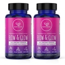 Kadınlar için Akış ve Glow Doğal Hormon Dengesi - PMS & Menopause Relief for Cramps, Mood Swings & Night Sweats with Donq Quai & Black Cohosh for Menopause - 60 Vegan Capsules (2 Pack)