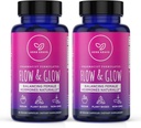 Kadınlar için Akış ve Glow Doğal Hormon Dengesi - PMS & Menopause Relief for Cramps, Mood Swings & Night Sweats with Donq Quai & Black Cohosh for Menopause - 60 Vegan Capsules (2 Pack)