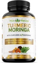 Turmeric Moringa - Organik Turmeric Curcumin Supplements and Organic Moringa Toz - 120 Veggie Capsules Supplement for Women and Men