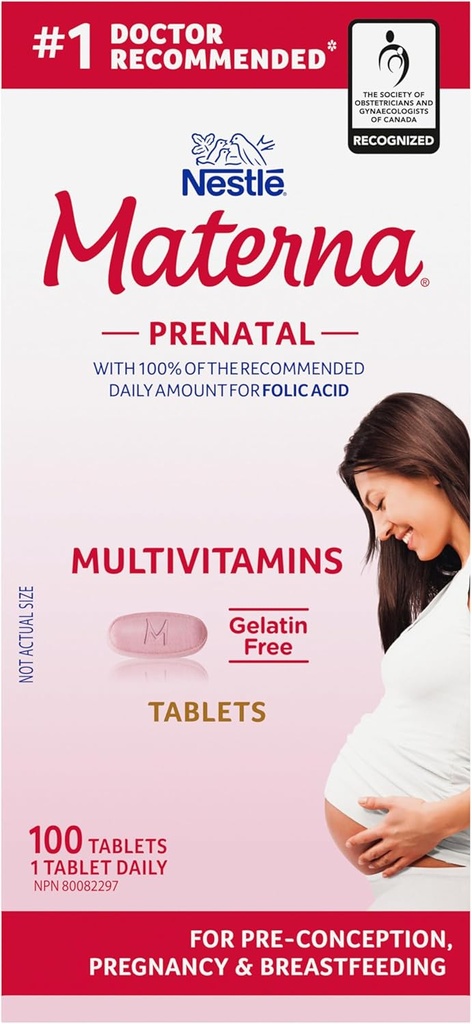 Materna Nestle Prenatal Postpartum Vitamin & Mineral Supplement 100 Tablet
