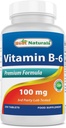 En İyi Doğal Vitamin B6 Tablet, 100 mg, 250 Kont