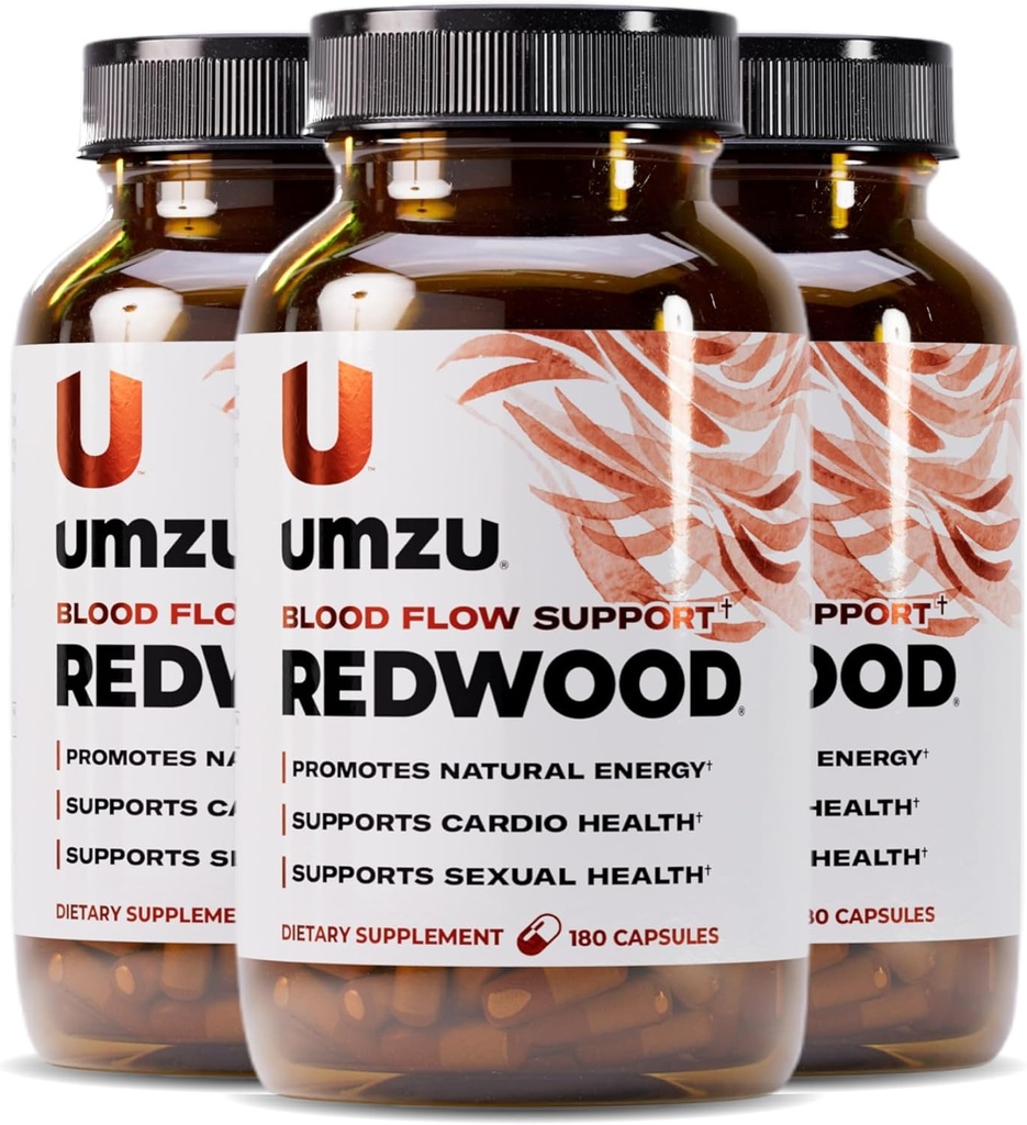 UMZU Redwood Nitrik Oksit, 3-Month Supply – Nitrik Oksit C vitamini,, & Horse Chestnut ile Tamamlandı – Sağlıklı Beslenme, Kan Akışı, Enerji, Stamina ve Günlük Vitality