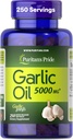 Puritan's Pride Premium Σκόρδο Φρέσκο 5000mg, Παραδοσιακό συμπλήρωμα διατροφής για την υποστήριξη της υγείας της καρδιάς και της κυκλοφορίας με αντιοξειδωτικές ιδιότητες, 250 Rapid Release Softgels