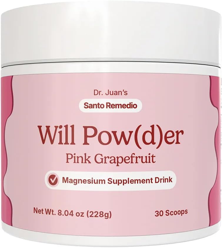 Will Powder Dietary Supplement Powdered Botanical Drink Magnesium Potassium and Herbal Blend Pink Grapefruit Flavor Stress Support Muscle Relaxation No Added Sugars Vegetarian 30 Servings