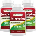 Best Naturals Serrapeptase 40000 SPUs 180 Κάψουλες (180 Count (Pack of 3))