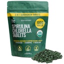 Hedefte Organik Spirulina Chlorella | Supergreens | USDA Organik | 1000 Tablet - 250 G (8.8 oz) | Vegan | Immune Support | Alkalyzing | Nutrient Dense | Protein Dense |