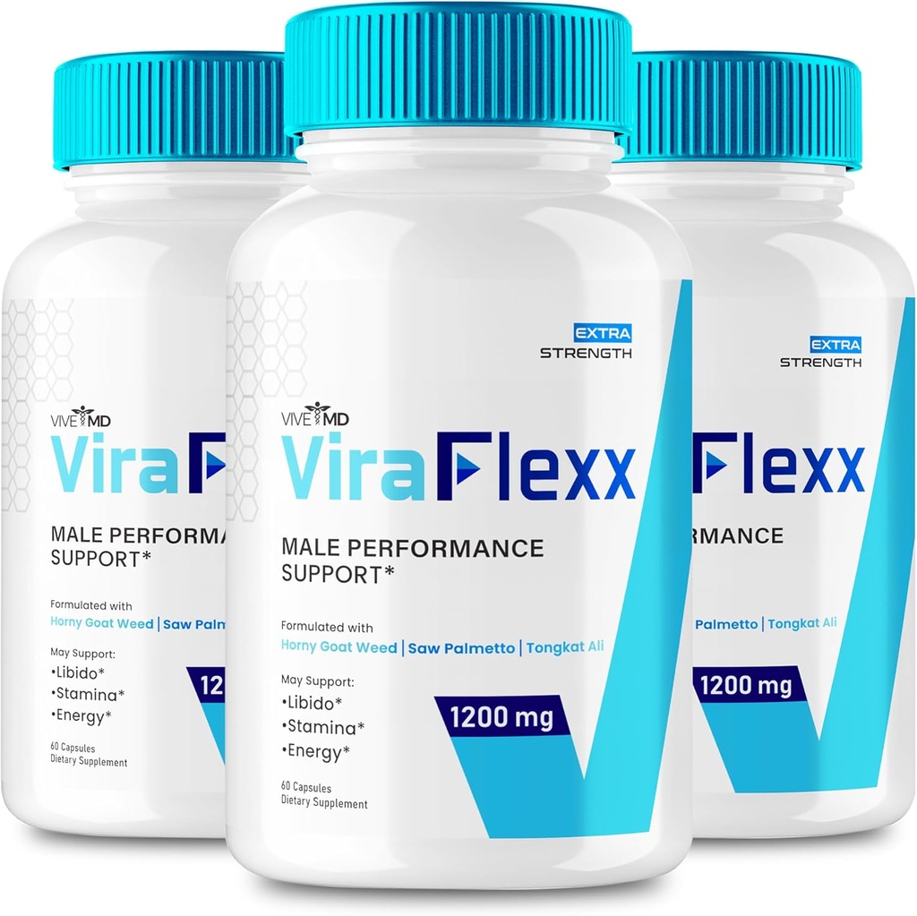 VIVE MD ViraFlexx for Men, ViraFlexx Male Enchantment - maksimum Performans, All Natural Diyetary Supplement Ekstra Güçlü Pills, ViraFlexx Pro Supports General Health, Vira Flexx Yorumlar (3 Pack)