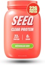 SEEQ Clear Protein Powder - Watermelon Wave - 25 Servings - 22g Clear Whey Protein Isolate - Zero Sugar - 0g Lactose - Allergen Friendly - GLP1 Support - Bone Health - Muscle Post Workout Recovery