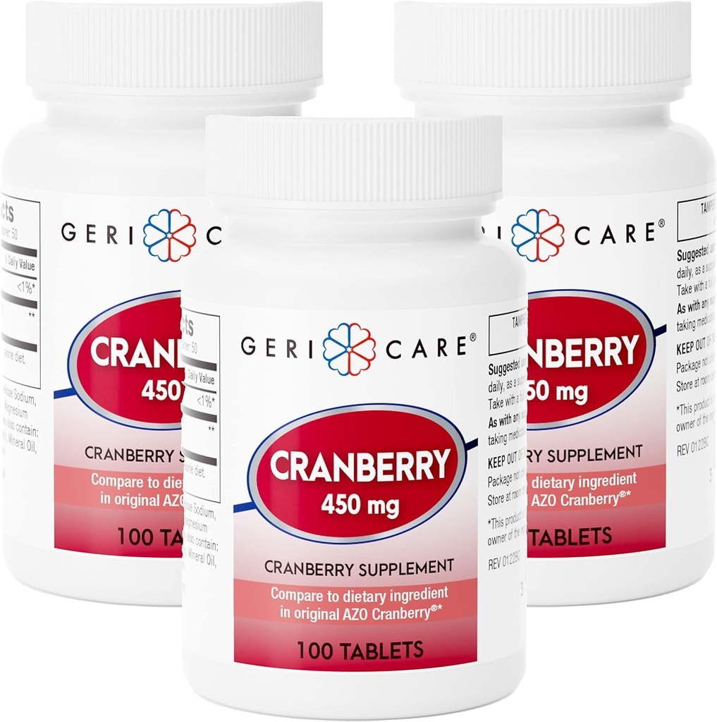 GeriCare Cranberry Supplement, 100 Tablet 450 mg (3)