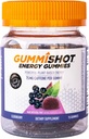 GummiShot Energy Gummies, 1125 mg of Plant-Based Caffeine Chews per Şişe, Long Lasting Energy Alerts, Elderberry (15ct)