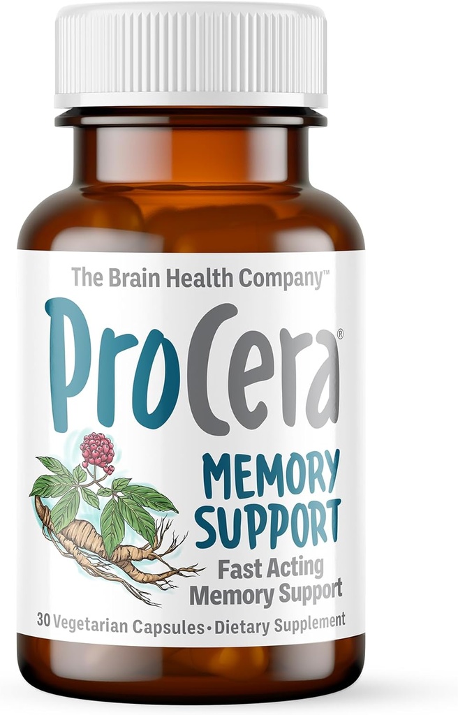 Procera Memory Support - 60+ Malzemelere dayanarak - Ruh Performansı - Clarity - Mood Stability - Stres - Ruh Fatigue - Adaptogens - BTC - Ginkgo Biloba - 30 Count