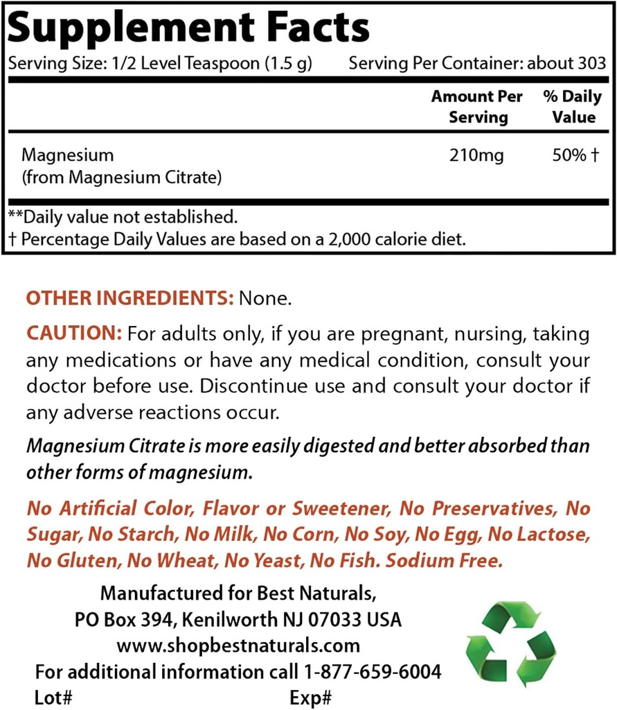 Magnezyum Citrate Toz & Vitamin K2 (MK7) D3 ile