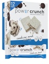 Power Crunch protein Bars, Yüksek Protein Snacks with Delicious Taste, Cookies and Crème, 1.4 Ounce (12 Count)