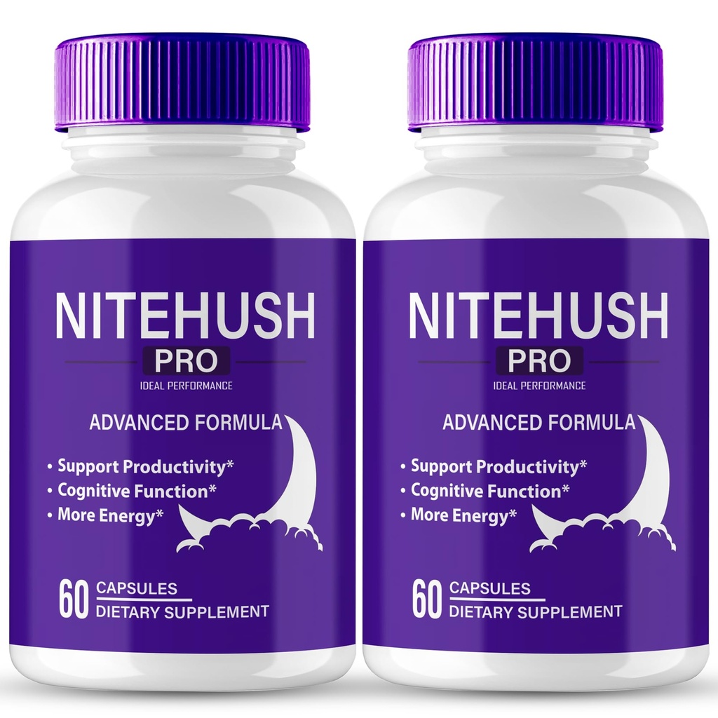Nite Hush Pro Brain Supplements for Memory and Focus Capsule Capsules, NiteHush Advanced Formula Brain Health Support - En Güçlü Nootropics NiteHushPro All Natural Support Pills Yorumları (2 Paket)