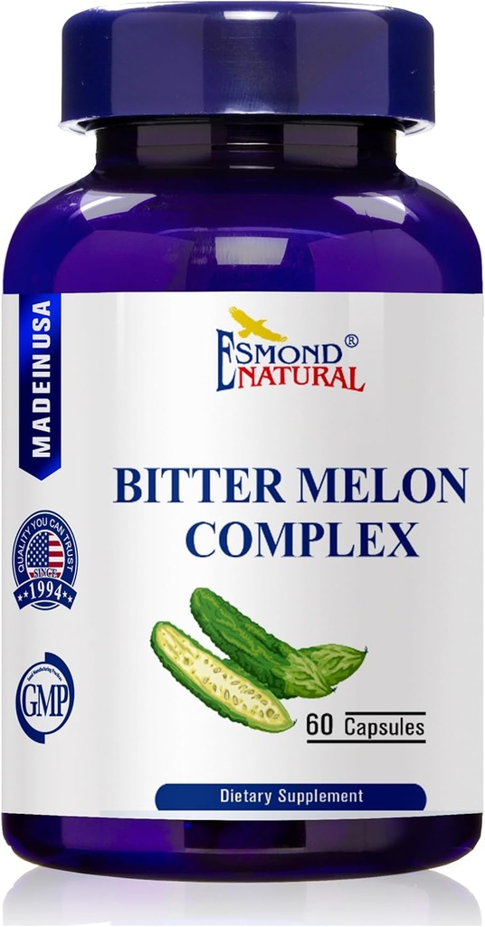 (3 Pack) Esmond Natural: Bitter Melon Kompleksi (Depres Dengeli Metabolik Seviyeler), GMP, Doğal Ürün Assn Sertifikalı, ABD'de Yapıldı - 528 mg, 180 Capsules
