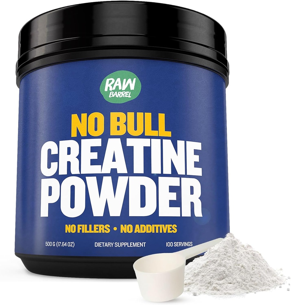 "No Bull" Kre Supplementstine Toz, Hızlı Kurtarma, Artan Kas Cilt, Güçlü ve Güç, Kadınlar için Mikronize Kreatin, 500g