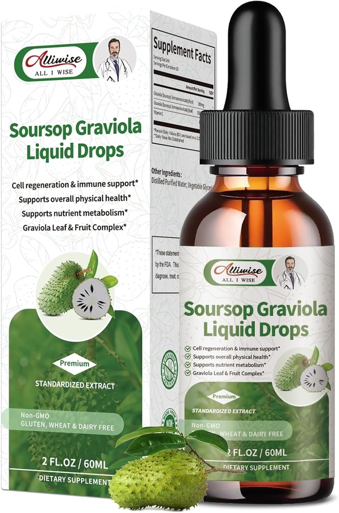 Υγρή πτώση εκχυλίσματος φύλλων Graviola Soursop
