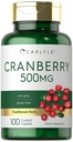 Carlyle Cranberry Pills | 500 mg | 100 Caplets | Non-GMO, Gluten Free Supplement for Women & Men