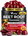 Beet Root Gummies – Beet Gummies – Red Beets Beetroot, Grape Tohum, Coq10, C & B12 – 60 Arıt Chews