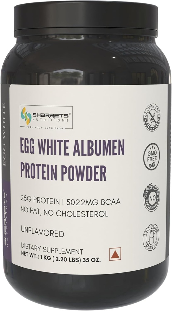 Yumurta Beyaz Albümen Protein Toz, 2.2 lbs Unflavored, Kadınlar için Protein Toz Erkek Yetişkin Sporcular Body yeni başlayanlar Erkek Kızlar Ailesi, Halal Sertifikalı - GMO, Gluten Süt Ücretsiz