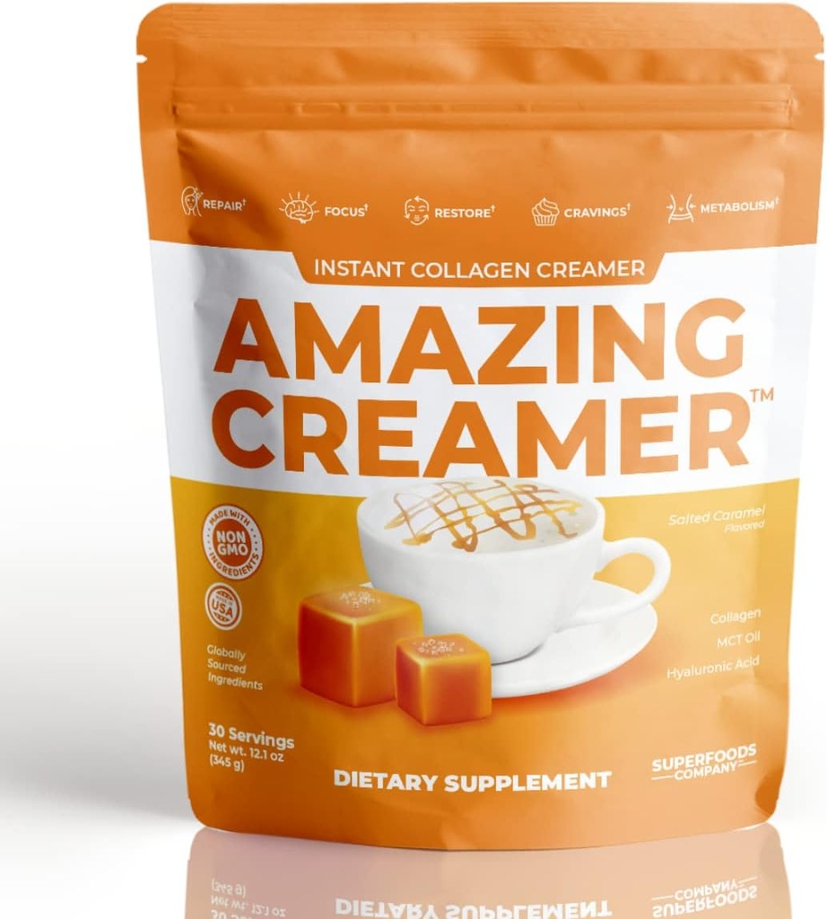 Superfoods Company Amazing Creamer with Collagen - Keto Creamer-Hyaluronic Acid & MCT Oil - Beyin Boost & Curbs Cravings - Sağlıklı Skin & Hair - Diyet-Friendly [30 Hizmet Ediyor]