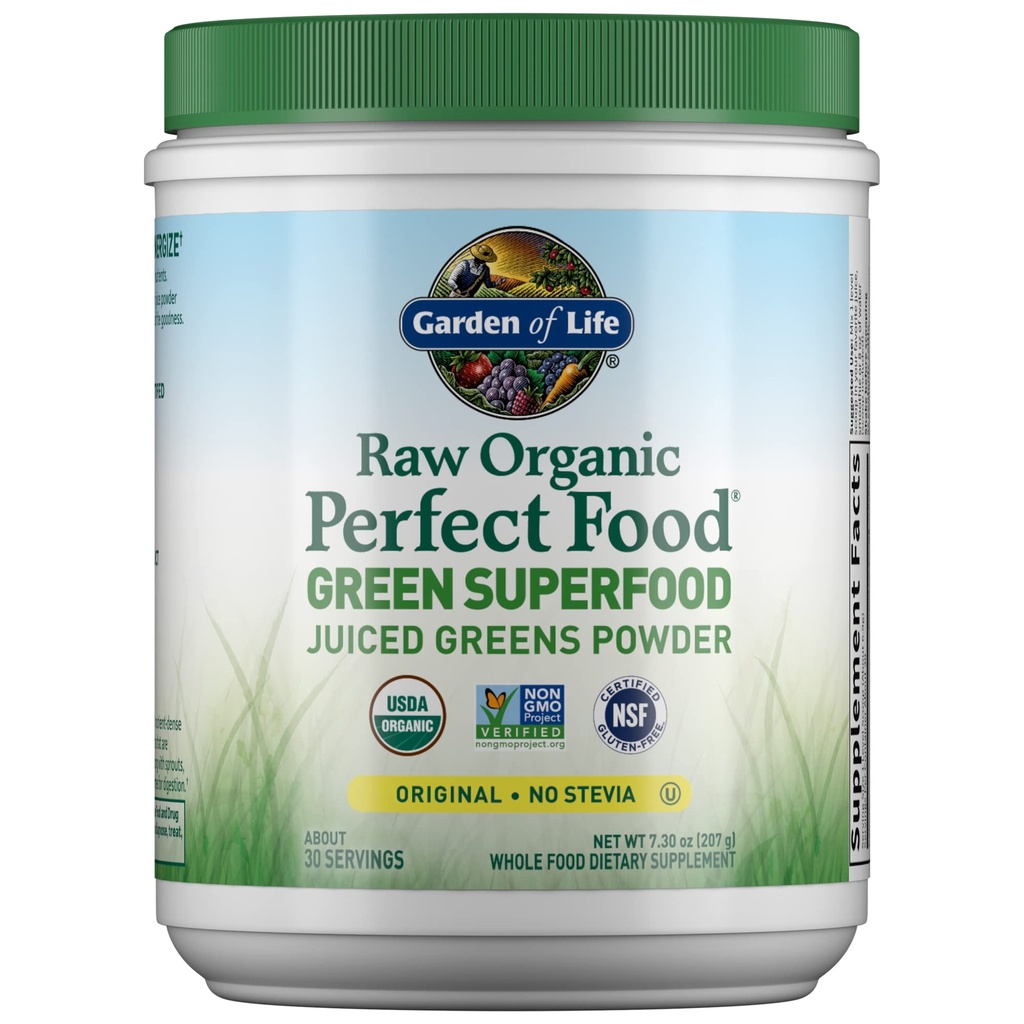 Life Raw Organic Perfect Food Green Superfood Juiced Greens Toz - Original Stevia-Free, 30 Hizmet, Non-GMO, Gluten Free Whole Food Diyetary Supplement, alkalize, Detoxify, Energize