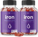 NutraChamps Iron Gummies with Vitamin C, 20 mg Iron Blood Hücre Formasyon Desteği, Demir Eksikliği ve Anemi, Enerji, Focus, Immune Boost Pack of 2