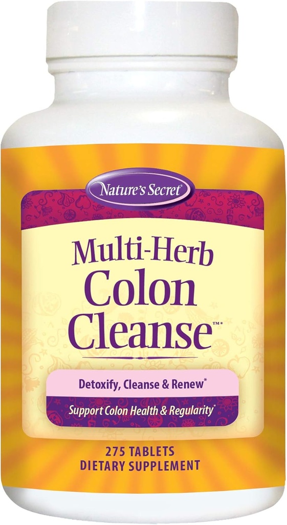 Nature's Secret Multi-Herb Colon Cleanse Supports Digestive Health and Regularity, 275 Tablet