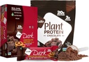 NuGo Dark Chocolate Pretzel w/SS, 12g Vegan protein, Gluten Free, Kosher Pareve, Non-GMO, 12 Kont ve NuGo Plant Protein Toz, Chocolate, 20g Protein, 3g Sugar, 25 Servisler