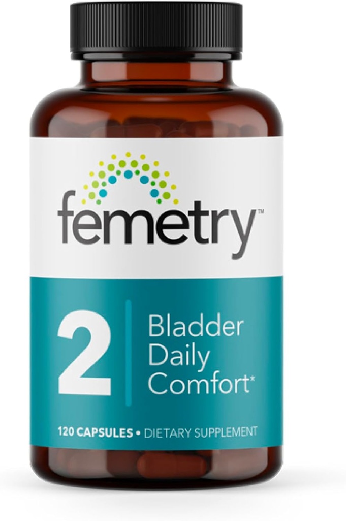 Femetry Bladder Καθημερινή Άνεση - Καταπραΰνει Ερεθισμός - Υποστηρίζει Υγιεινή απάντηση ισταμίνης - Προάγει την υστέρηση της ουροδόχου κύστης - Διάμεση κυστίτιδα - 120 κάψουλες