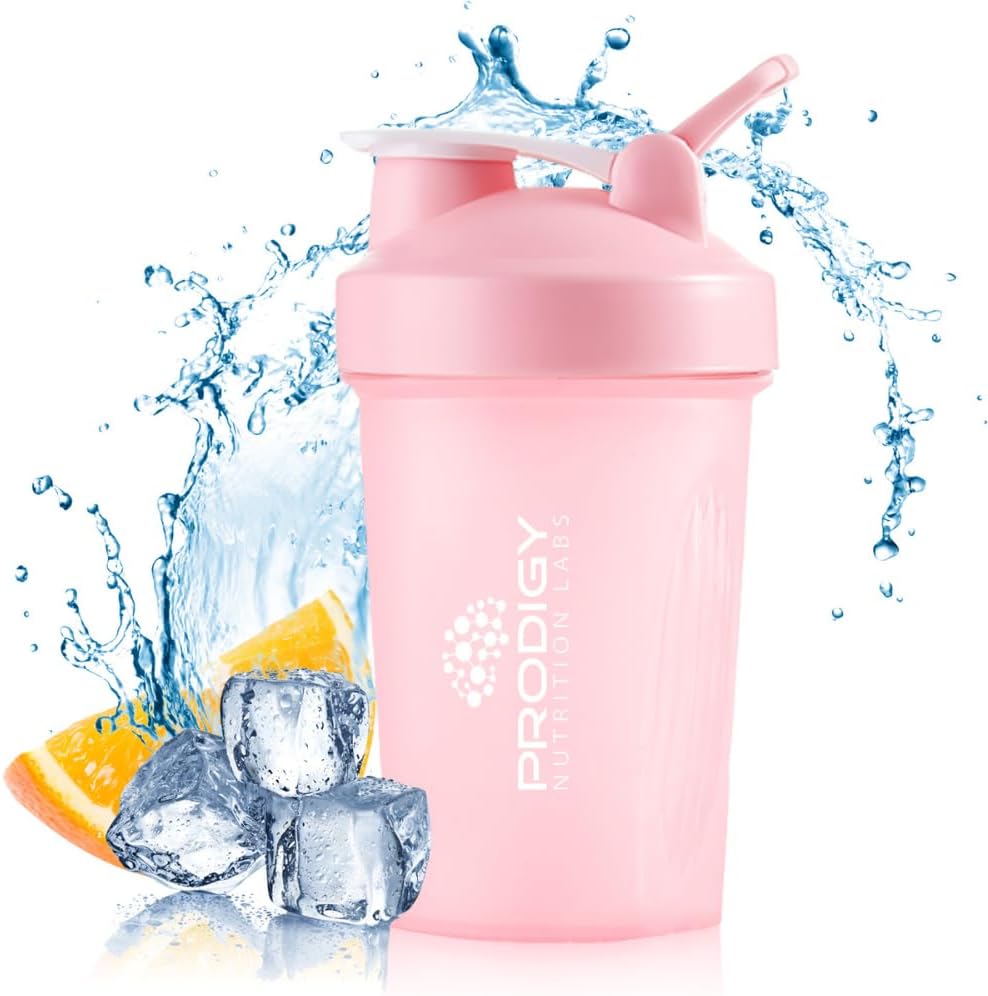 Prodigy Nutrition Labs Premium Shaker Şişe Protein Shakes ve Pre Workout -14 Ounce (Pink)
