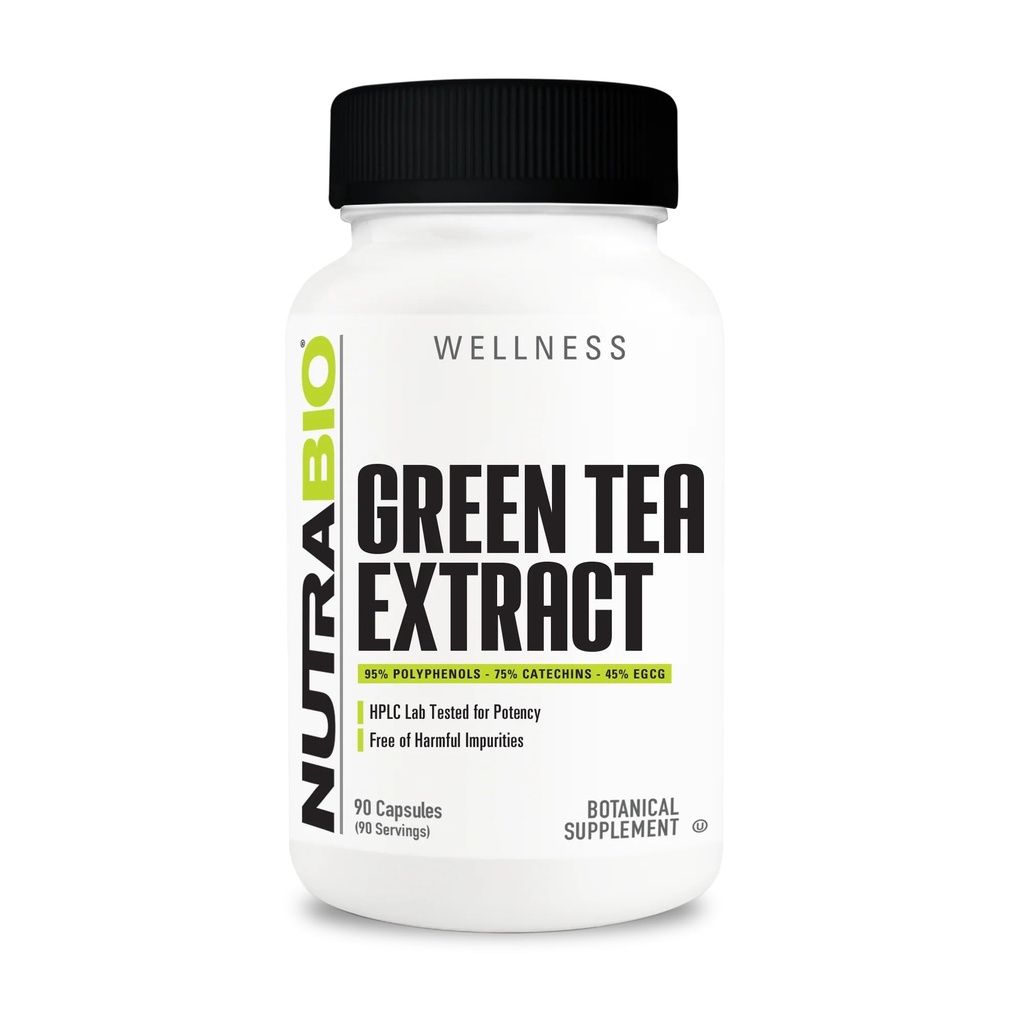 NutraBio Yeşil Çayı, Antioksik Faydaları ekleyin ve Genel Sağlık ve Well-Being, 500 mg - 90 Capsules