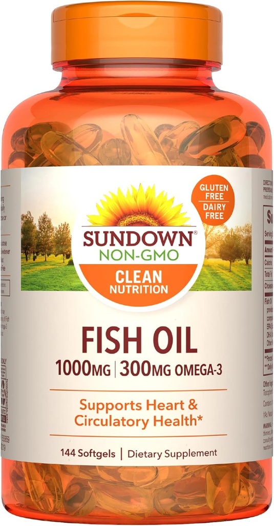 Sundown Fish Oil, 144 Kont