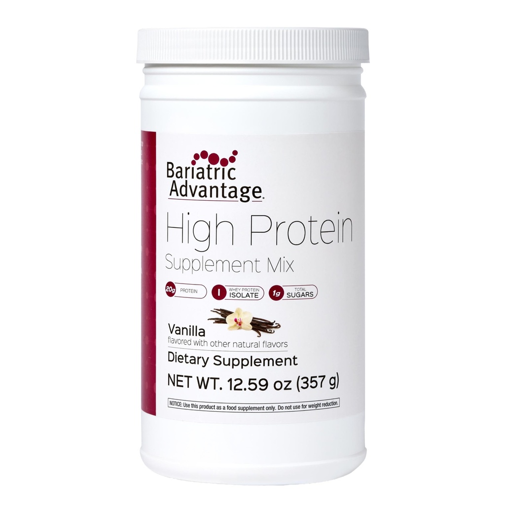 Bariatrik Avantajı Yüksek Protein Supplement Mix - Bariatrik Protein Toz - 20 g Protein - Pre- & Post-Bariatrik Cerrahi Hastaları - Demir, Kalsiyum & Daha - 14 Hizmet - Vanilla