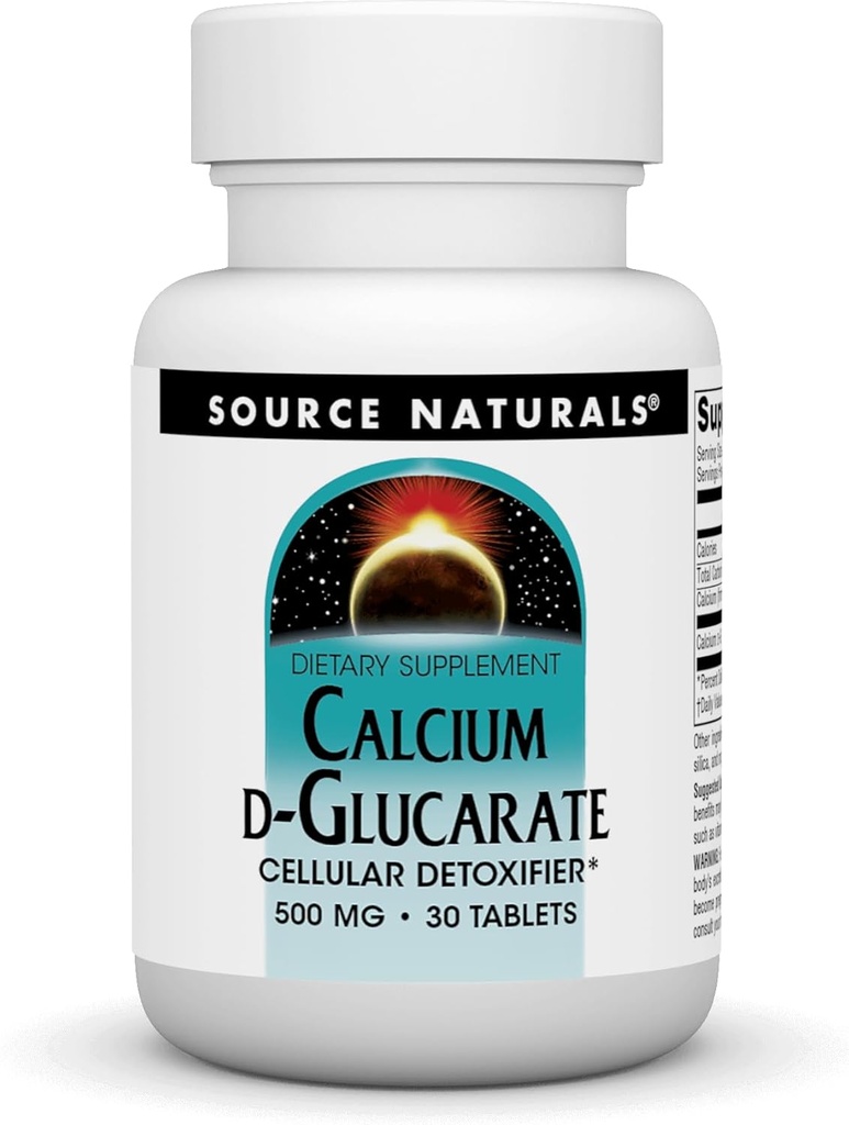 Πηγές Φυσικό ασβέστιο D- Glucarate 500mg Κυτταρικός αποτοξινωτής - 30 δισκία