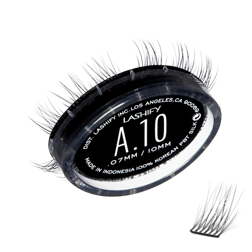 Lashify Amplify 10mm Gossamer DIY Eyelash Extensions Refill, Black, Easy False Eyelashes for a Natural Look
