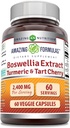 Amazing Formulas Boswellia Extract Turmeric ve Tart Cherry Supplement | 2400 Mg Per | 60 Veggie Capsules | Non-GMO | Gluten Free | Made in USA