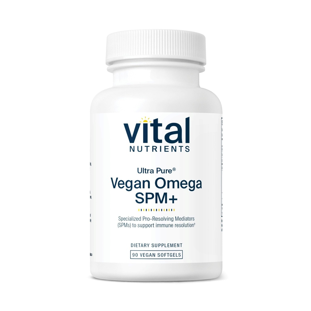 Vital Nutrients Ultra Pure® Vegan Omega SPM+ | Vegan Özelleştirilmiş Pro-Recrypt Mediators (SPM) Omega-3 Supplement | Minor Joint Discomfort Relief* | Gluten, Dairy, Soy Free, Non-GMO | 90 Mini Softgels