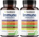 healdblend 10 in 1 Ανοσοποιητικό συμπλήρωμα υποστήριξης Booster με Elderberry, Zinc, Echinacea, Turmeric, Lactobacillus Acidophilus, για Ενήλικες (2 Συσκευασία)