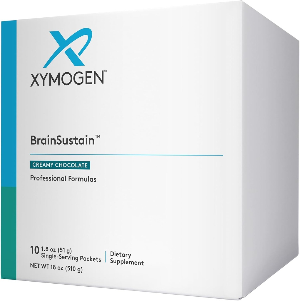 XYMOGEN BeyinSustain Toz - Memory + Beyin Destek 19g Pea protein, B Vitaminleri, Mineraller, Amino Asitler, Phosphatidylserine, DHA + CoQ10 - Kremy Chocolate (10 Packets)