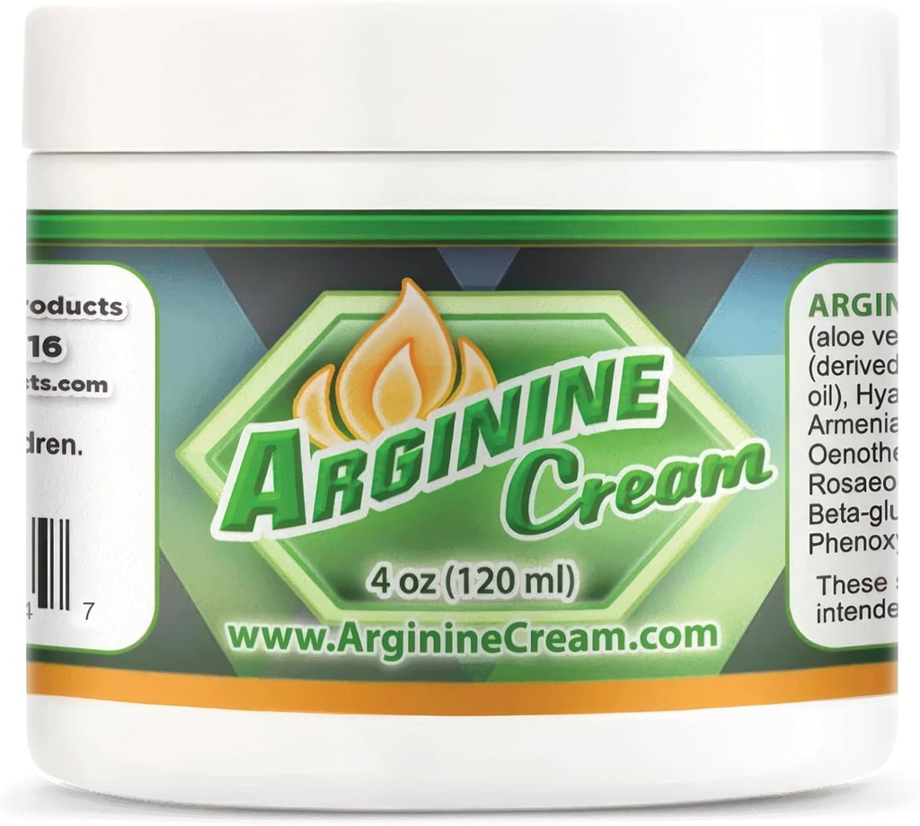 Arginine Cream - 4 oz - L-Arginine Nitrik Oksit Erkekler ve Kadınlar için Tamamlandı - Yüzdesiz