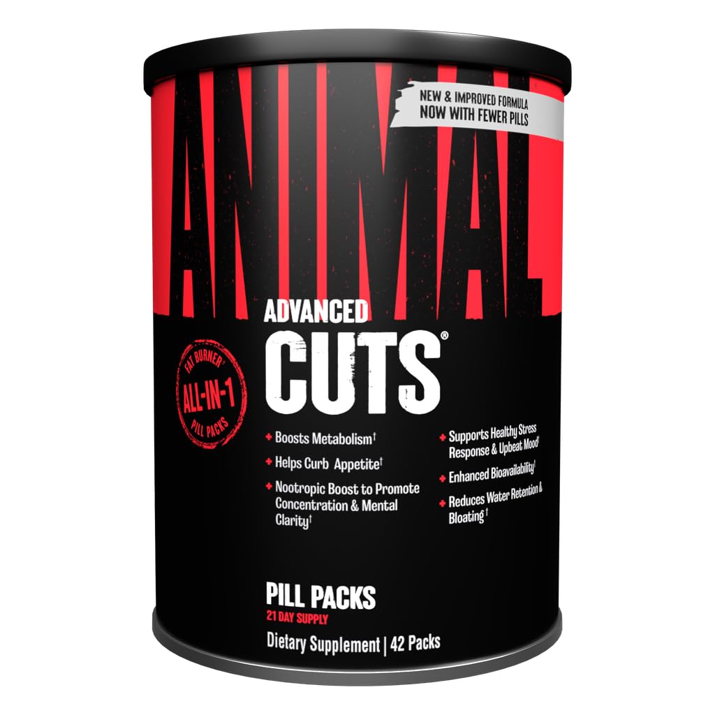 Animal Cuts Thermogenic Fat Burner - Metabolism için Kadınlar ve Erkekler için Kilo Kaybı, Enerji, Focus ve Nootropic Brain Support with Ketones Appetite Suppressant Diyet Pills, 42 Packs