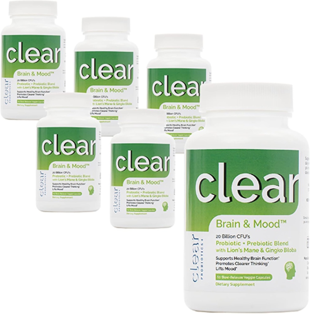 Memory, Brain Fog, Focus, Mood & Concentration & Cognitive Function - Lion's Mane Supercharged with Ginkgo Biloba & Two Probiyotik Strains (360 Kont - 6 Ay Supply)