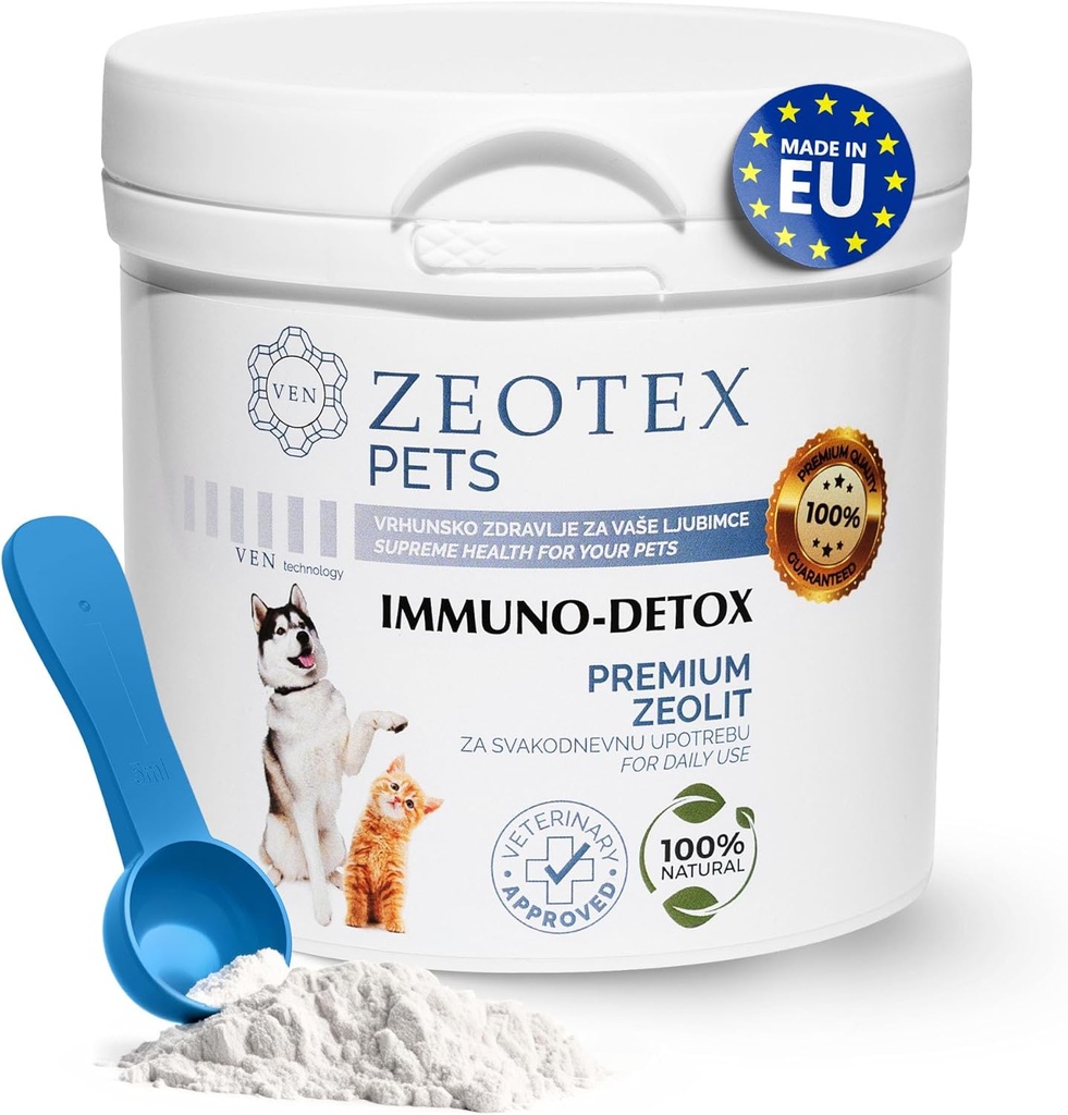 Zeolit Toz 100% Immunity & Detox, Digestive Health, Joint Health Supplement Toz, Liver Detox, Geliştirilmiş Pet Health w/Easy-to-Use Pet Supplements, 350g/12.35 oz