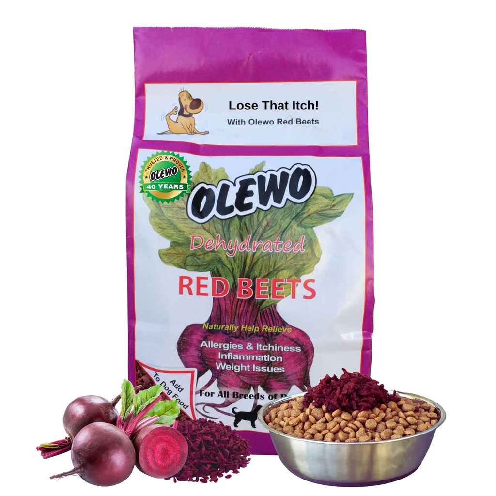 Original Red Beets Olewo για σκύλους – Φυσικό Anti Itch για σκύλους, Topper τροφίμων σκύλου, ανοσοποιητικό, καθαρισμός, δέρμα & παλτό υποστήριξη, Αφυδατωμένο σκύλος τροφίμων πολυβιταμίνη, Ίνες για σκύλους, 1 lb
