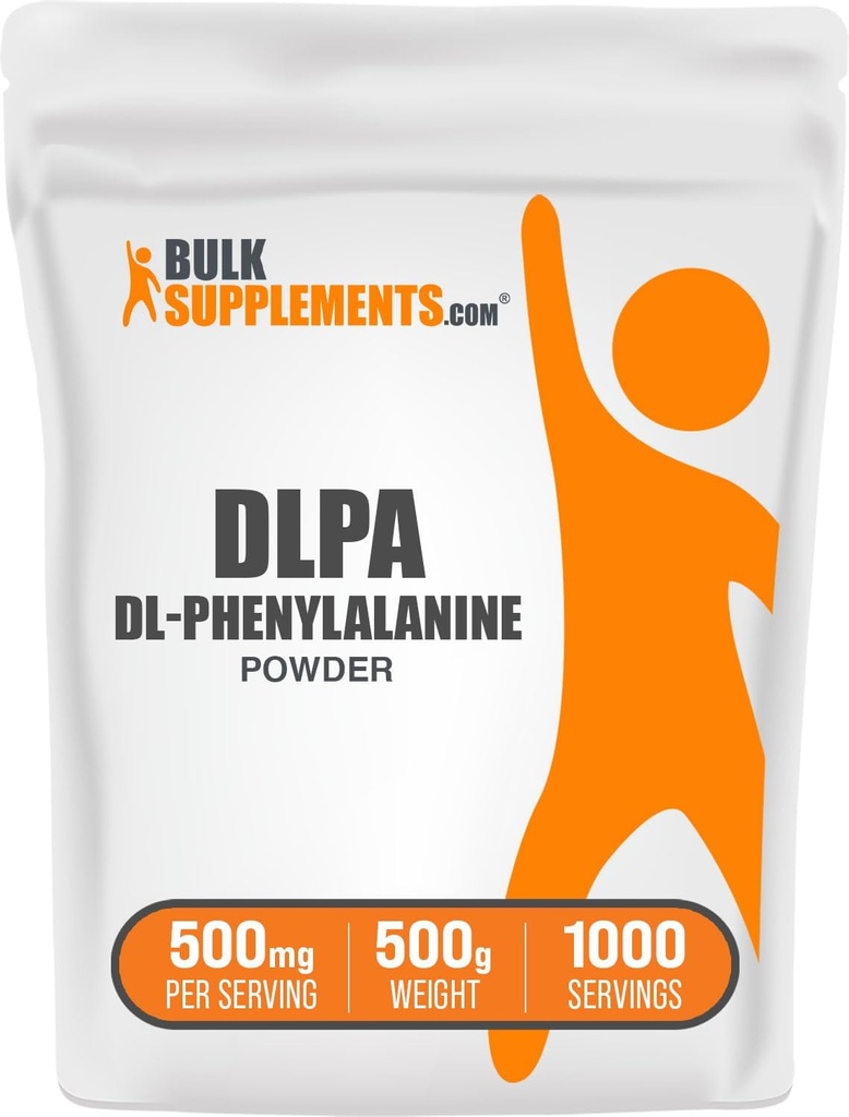 BulkSupplements.com DL-Phenylalanine Toz - DLPA Toz, Phenylalanine Supplement - Unflavored & Gluten Free, 500 mg per Service, 500g (1.1 lbs) (Pazar 1)