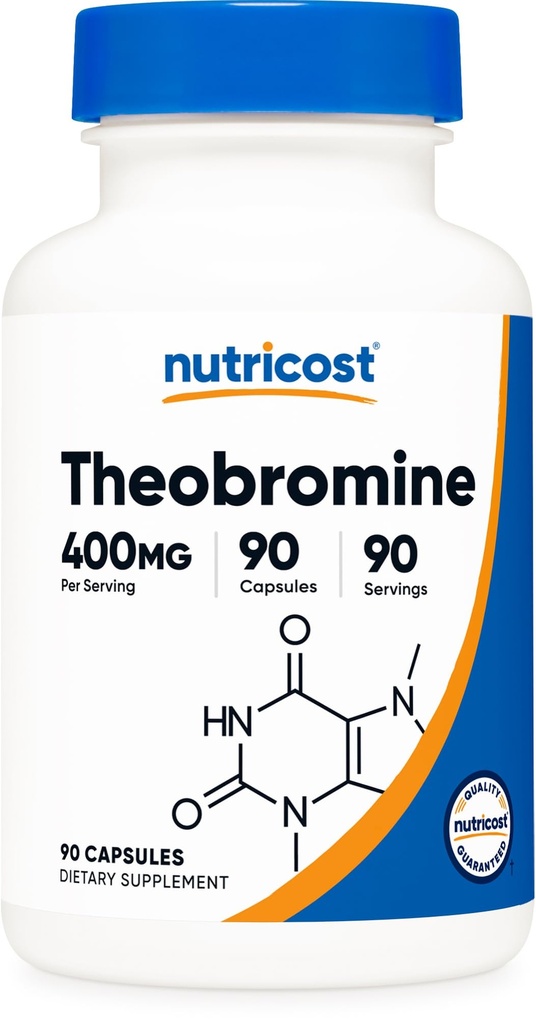 Nutricost Theobromine 400mg, 90 Vegetarian Capsules - Gluten Free, Non-GMO