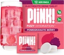 Plink! Yetişkinler ve Çocuklar için Fizzy Electrolyte Tabletleri - Pomegranate Berry, 12ct – Family-Friendly Daily Hydration – Low Sugar, Vegan, Keto Friendly, Non-GMOMO